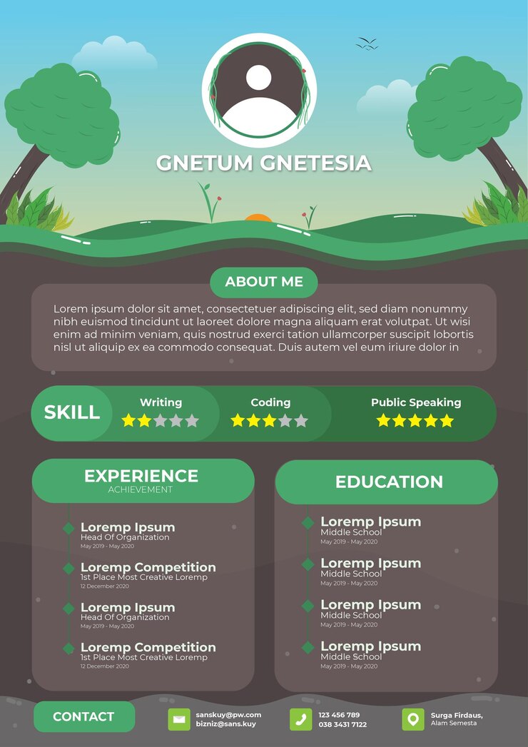 Plantilla de diseño de CV de jungla creativa