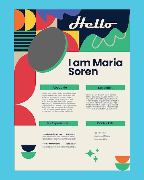 Plantilla de diseño de cv moderno