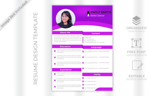 Plantilla de diseño de CV o currículum vectorial