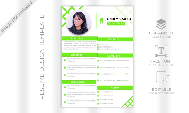 Plantilla de diseño de CV o currículum vectorial