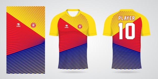 plantilla de diseño de deporte de camiseta de fútbol colorido