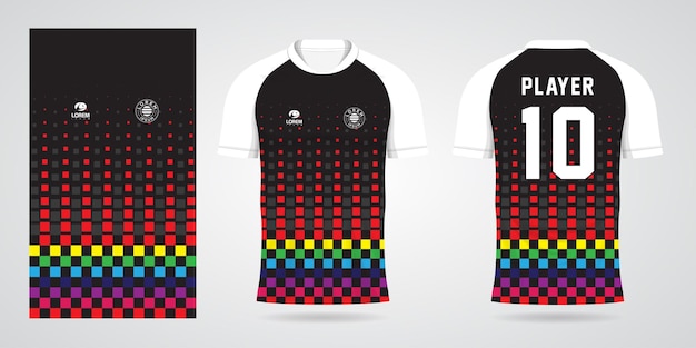 Plantilla de diseño de deporte de camiseta de fútbol colorido