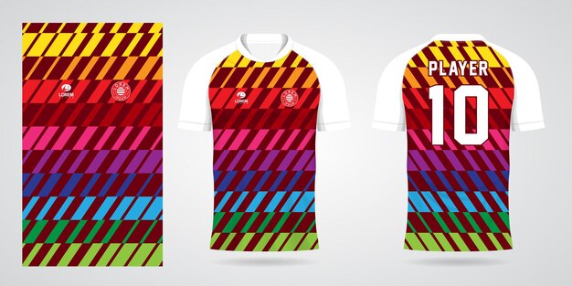 plantilla de diseño de deporte de camiseta de fútbol colorido
