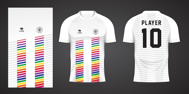 Plantilla de diseño de deporte de camiseta de fútbol colorido