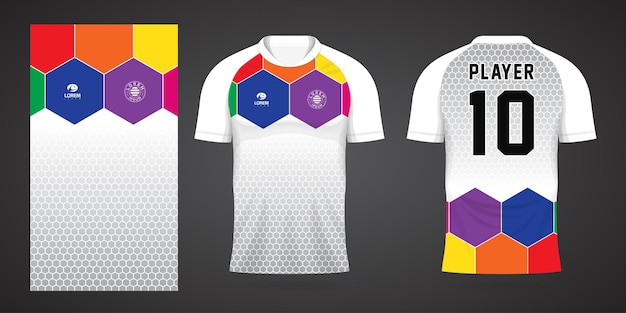 Plantilla de diseño de deporte de camiseta de fútbol colorido