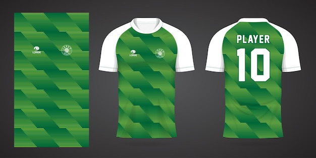 Plantilla de diseño de deporte de camiseta de fútbol verde