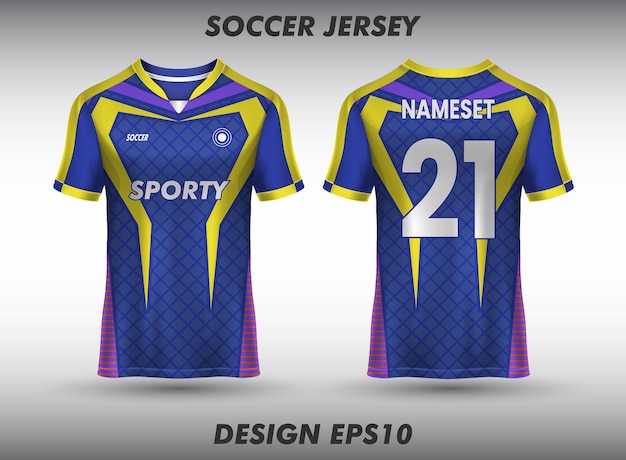 plantilla de diseño deportivo de camiseta para equipo de fútbol, camiseta de fútbol y club deportivo, etc.