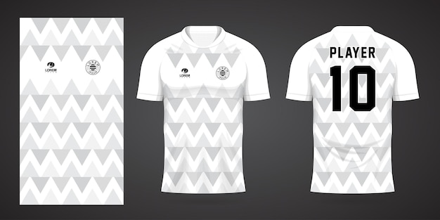 Plantilla de diseño deportivo de camiseta de fútbol blanca