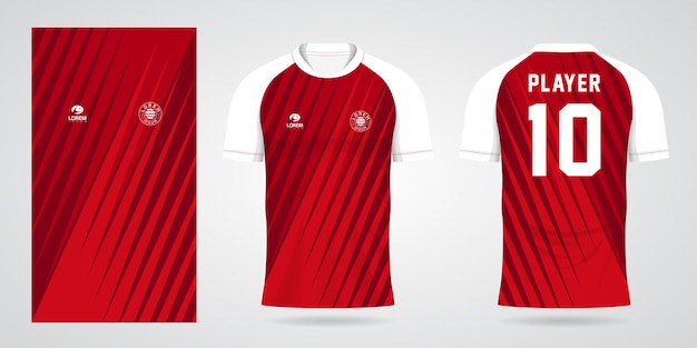 Plantilla de diseño deportivo de camiseta de fútbol roja