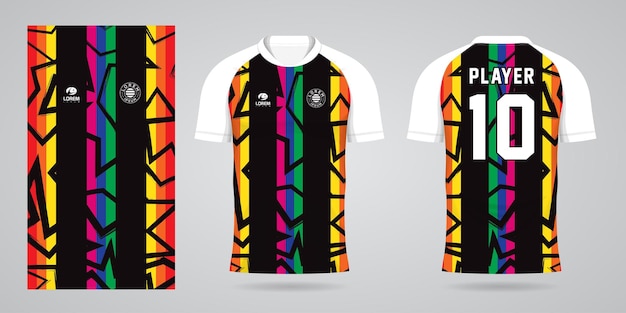 Plantilla de diseño deportivo de jersey colorido