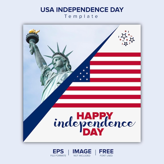 Plantilla de diseño del día de la independencia de estados unidos