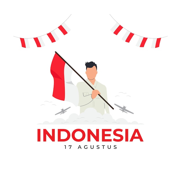 Plantilla de diseño del día de la independencia de indonesia