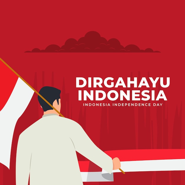 Plantilla de diseño del día de la independencia de indonesia