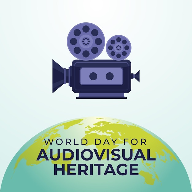 Plantilla de diseño para el día mundial del patrimonio audiovisual