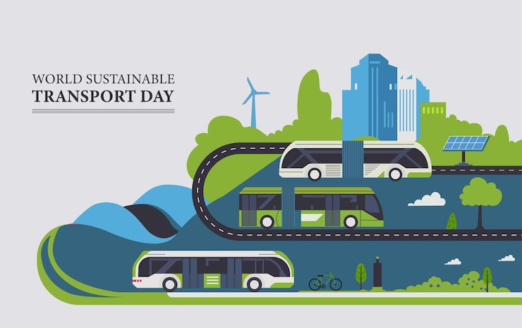 Vector plantilla de diseño del día mundial del transporte sostenible para su cartel y pancarta