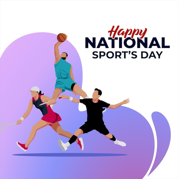 Plantilla de diseño del día nacional del deporte Vector de diseño deportivo internacional