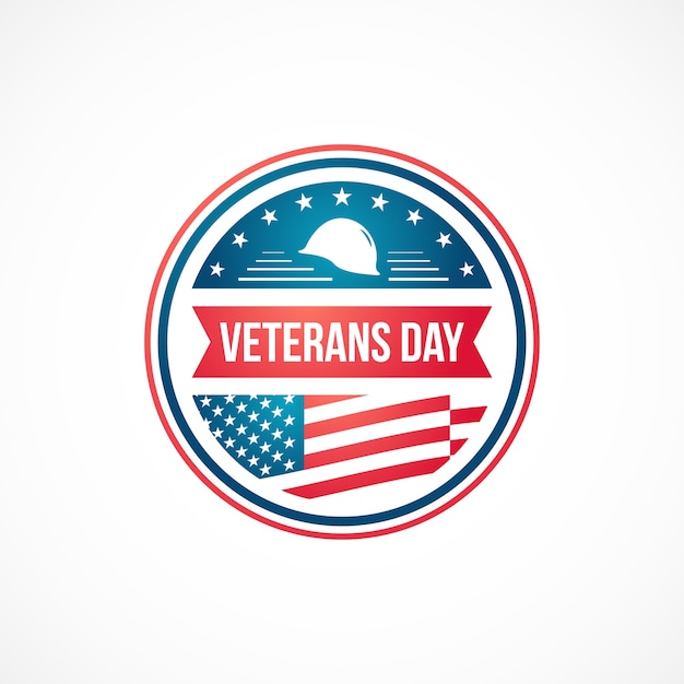 Vector plantilla de diseño del día de los veteranos para emblema