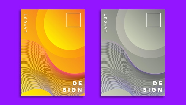 Vector plantilla de diseño de diseño de portada de revista con color degradado futurista