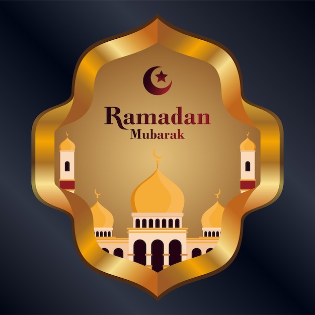 Plantilla de diseño dorado de ramadan mubarak