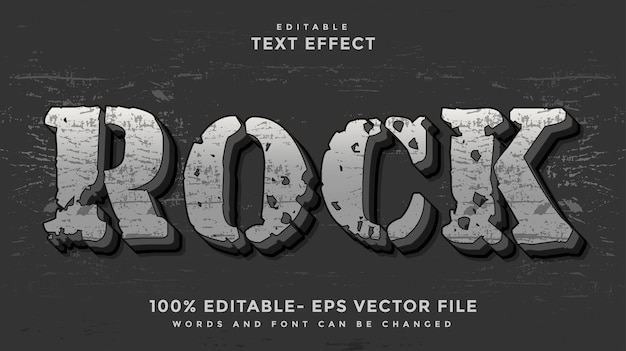 Plantilla de diseño de efecto de texto editable 3d rock crackx9