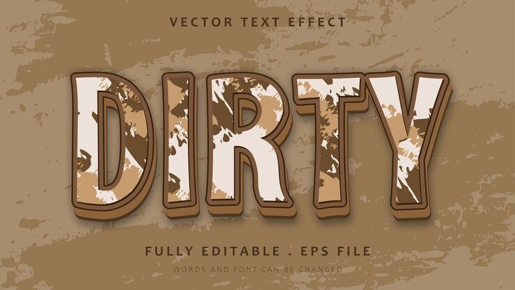 Vector plantilla de diseño de efecto de texto editable sucio 3d grunge