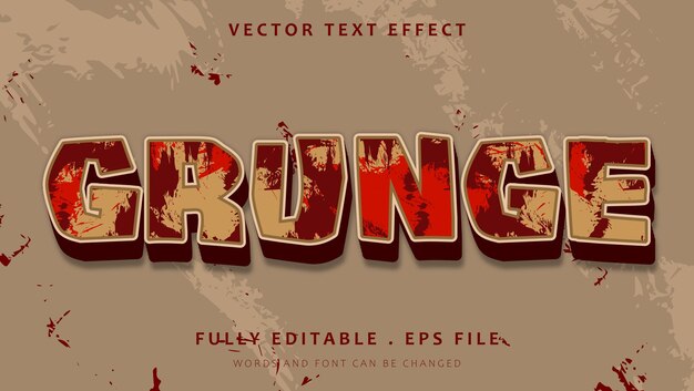 plantilla de diseño de efectos de texto editable de horror grunge 3d