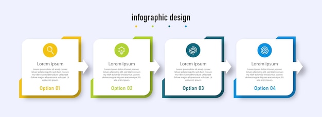 Vector plantilla de diseño de elemento plano de infografía empresarial de proceso