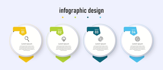 Vector plantilla de diseño de elemento plano de infografía empresarial de proceso