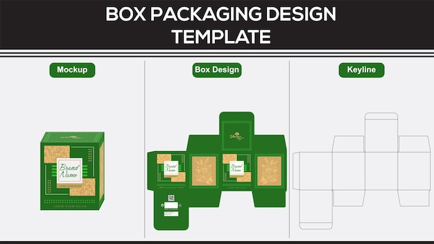 Vector plantilla de diseño de empaque de caja