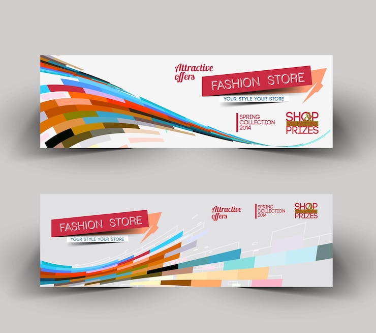 Vector plantilla de diseño de encabezado de banner web de tienda de moda