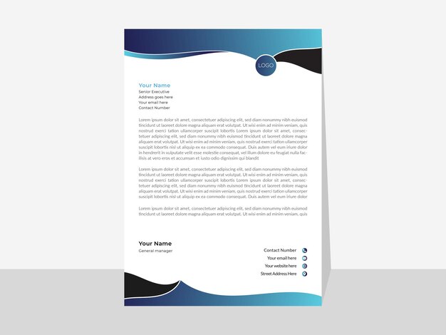 plantilla de diseño de encabezado de carta única y creativa