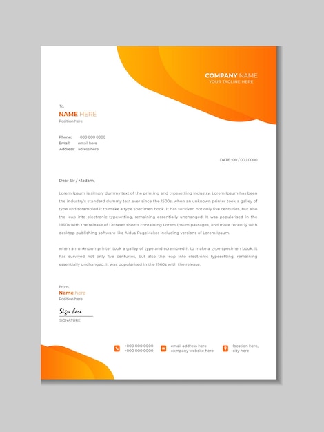 plantilla de diseño de encabezado corporativo naranja
