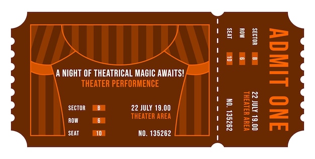 Plantilla de diseño de entradas para actuaciones teatrales