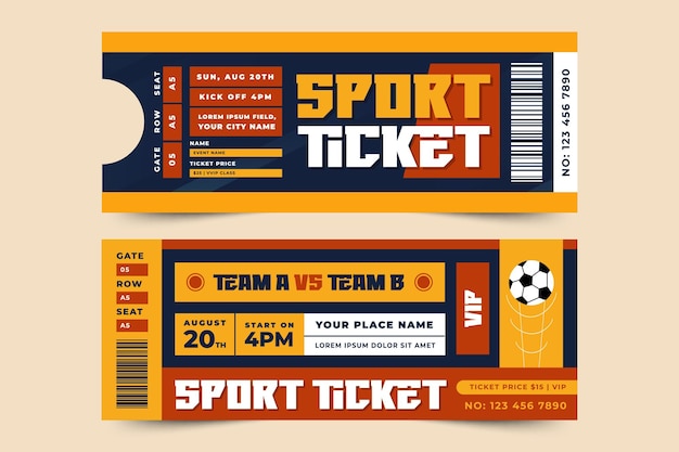 Plantilla de diseño de entradas para eventos deportivos de torneos de fútbol fácil de personalizar