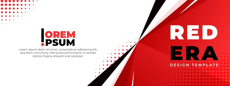 Vector plantilla de diseño de era roja plantilla web de banner de diseño abstracto vectorial