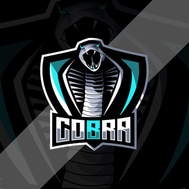 Plantilla de diseño de esport del logotipo de la mascota de la serpiente cobra