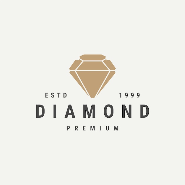 plantilla de diseño de estilo de contorno de concepto de logotipo de diamante Premium