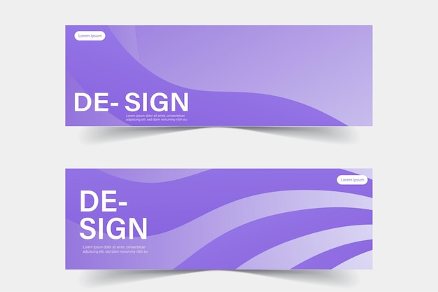 plantilla de diseño de estilo plano de estandarte abstracto