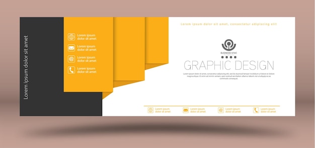 Plantilla para el diseño de una estrategia de marketing de volante de banner corporativo de idea de negocio La composición es amarilla y negra