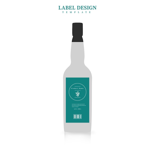 Vector plantilla de diseño de etiqueta de botella