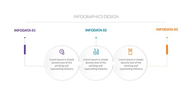 Vector plantilla de diseño de etiqueta infográfica con iconos y 3 opciones o plantilla de vector de pasos