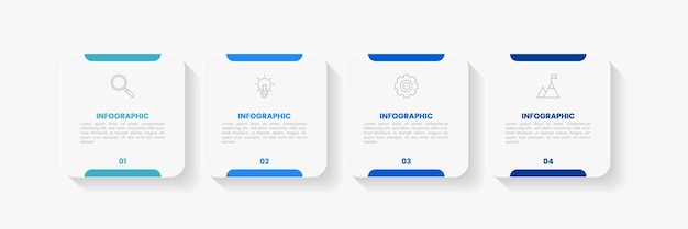 plantilla de diseño de etiqueta infográfica con iconos y 4 opciones o pasos