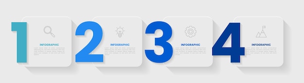 plantilla de diseño de etiqueta infográfica con iconos y 4 opciones o pasos