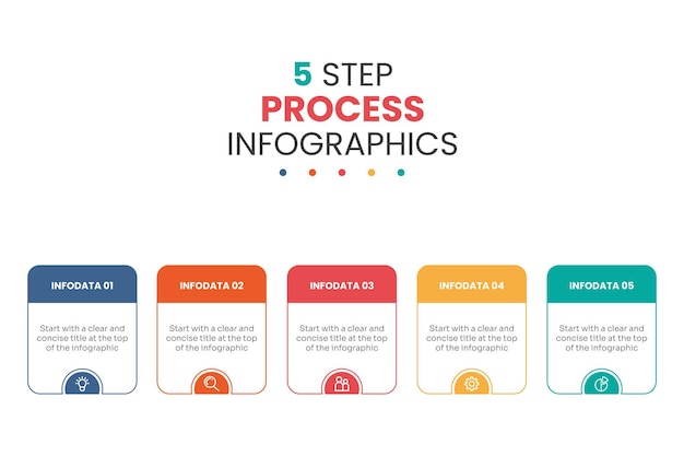 Plantilla de diseño de etiqueta infográfica de rectángulo vectorial con iconos y 5 opciones o pasos