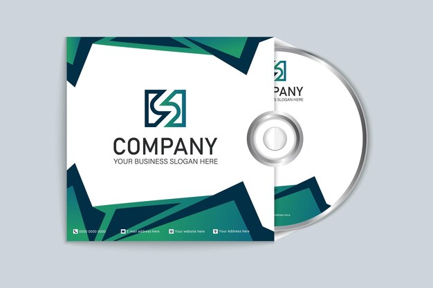Plantilla de diseño de etiqueta y portada de CD de negocios creativos modernos
