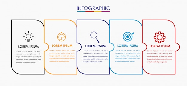 Plantilla de diseño de etiqueta vector infografía con iconos