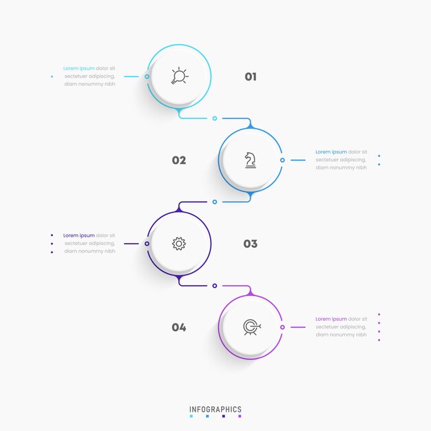 Plantilla de diseño de etiquetas de infografía vectorial con iconos y 4 opciones o pasos Se puede utilizar para el proceso