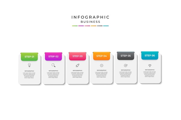 Plantilla de diseño de etiquetas de infografía vectorial con iconos y 6 opciones o pasos