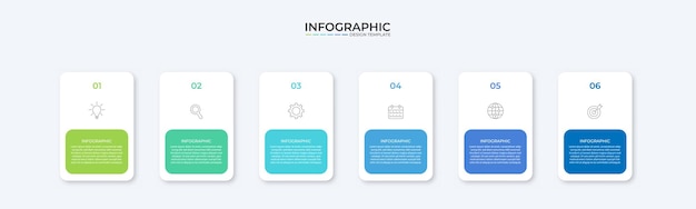 Plantilla de diseño de etiquetas de infografía vectorial con iconos y 6 opciones o pasos