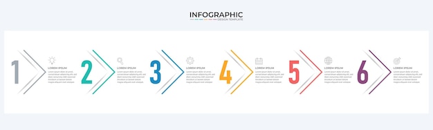 Plantilla de diseño de etiquetas de infografía vectorial con iconos y 6 opciones o pasos